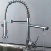 Three Ways Water Out Spring Pull Out Kitchen Faucet Bronze