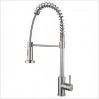 Factory High Quality Kitchen Faucet Brass Sink Kitchen Tap Brushed Pull Out Kitchen Faucet With Spring